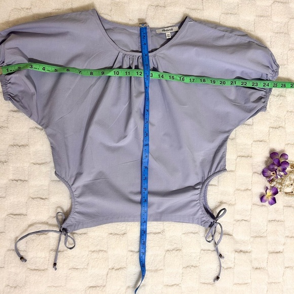Madewell Boxy Puff Sleeve Blouse in Purple Size:XXS - Picture 4 of 9